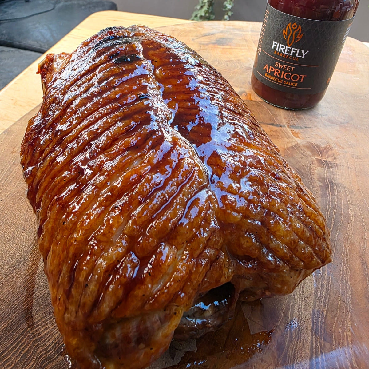 Sweet Apricot BBQ Sauce bottle for grilling